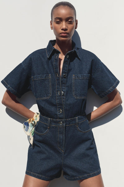 Reyla | Denim Utility Playsuit