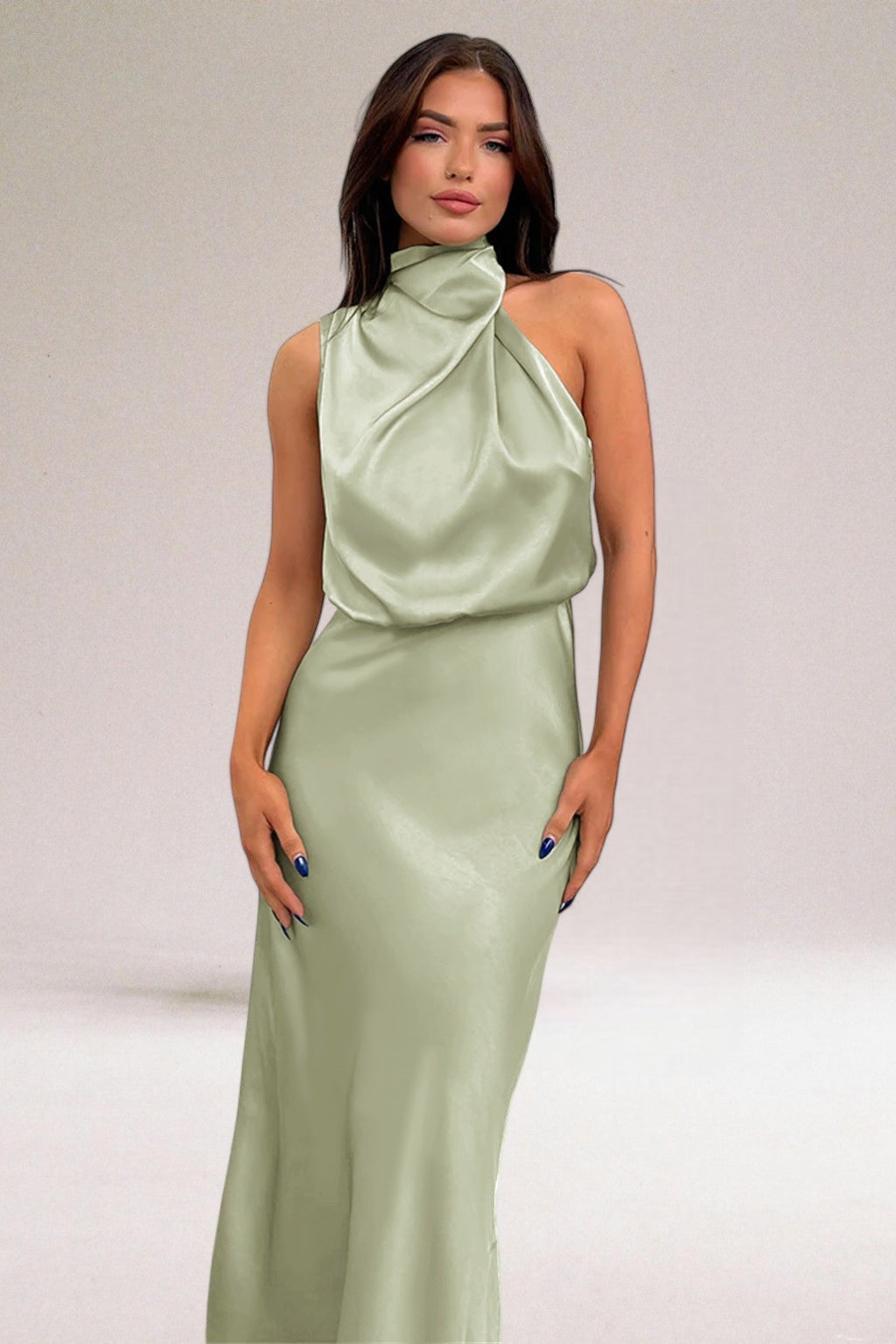 Flavia™ | Glamouröses Satin-Kleid mit Halter