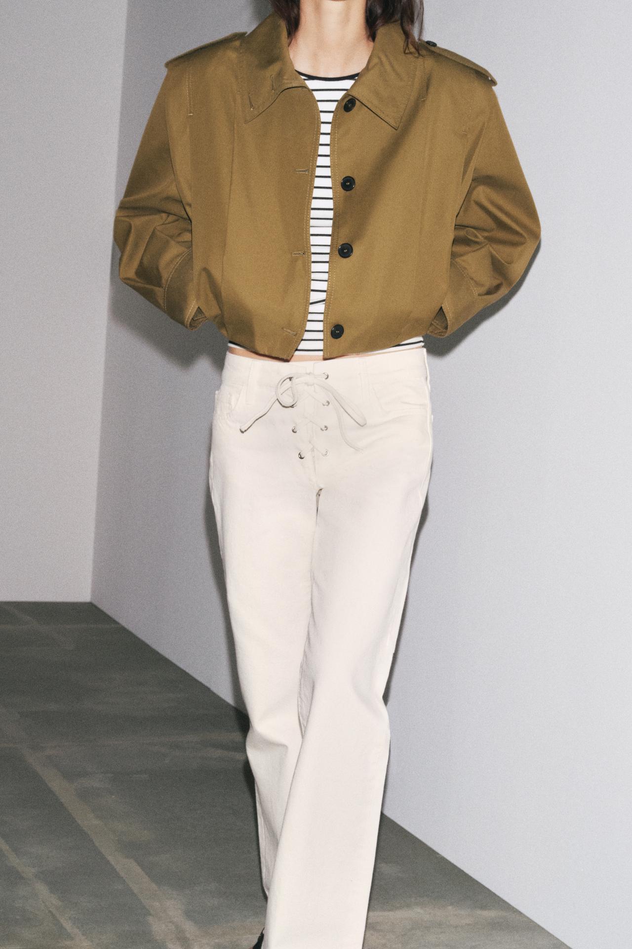 Sienna | Off-White Hose mit Schnürung & geradem Bein