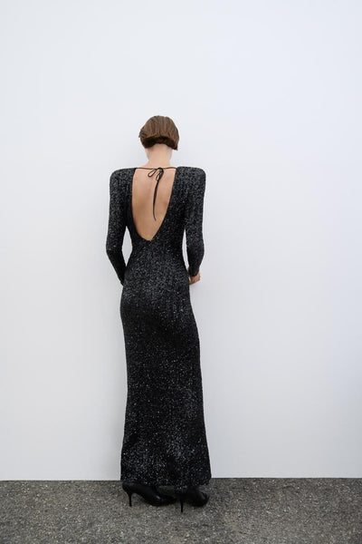 Sternen Pailletten | Maxi Kleid