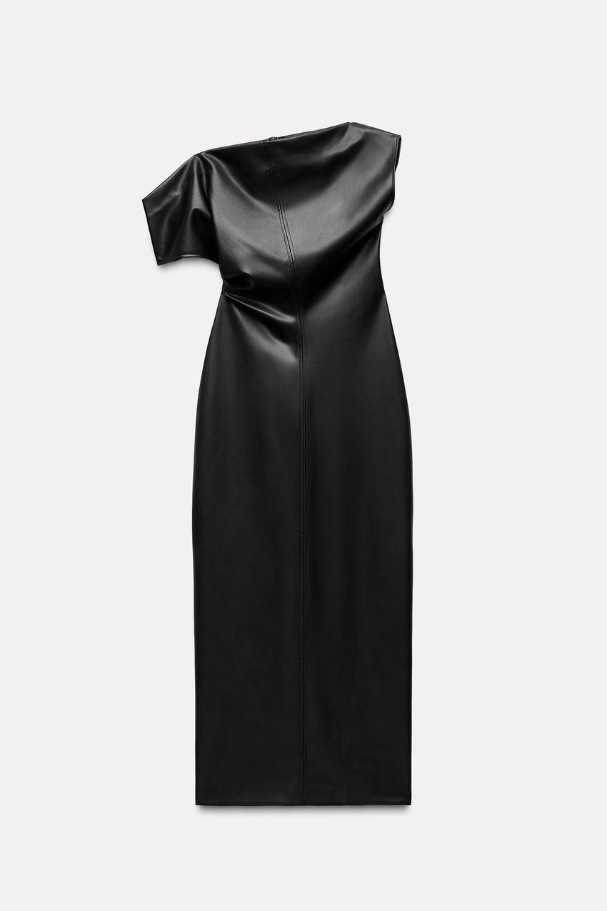 NoirDrape Faux | Midi Kleid