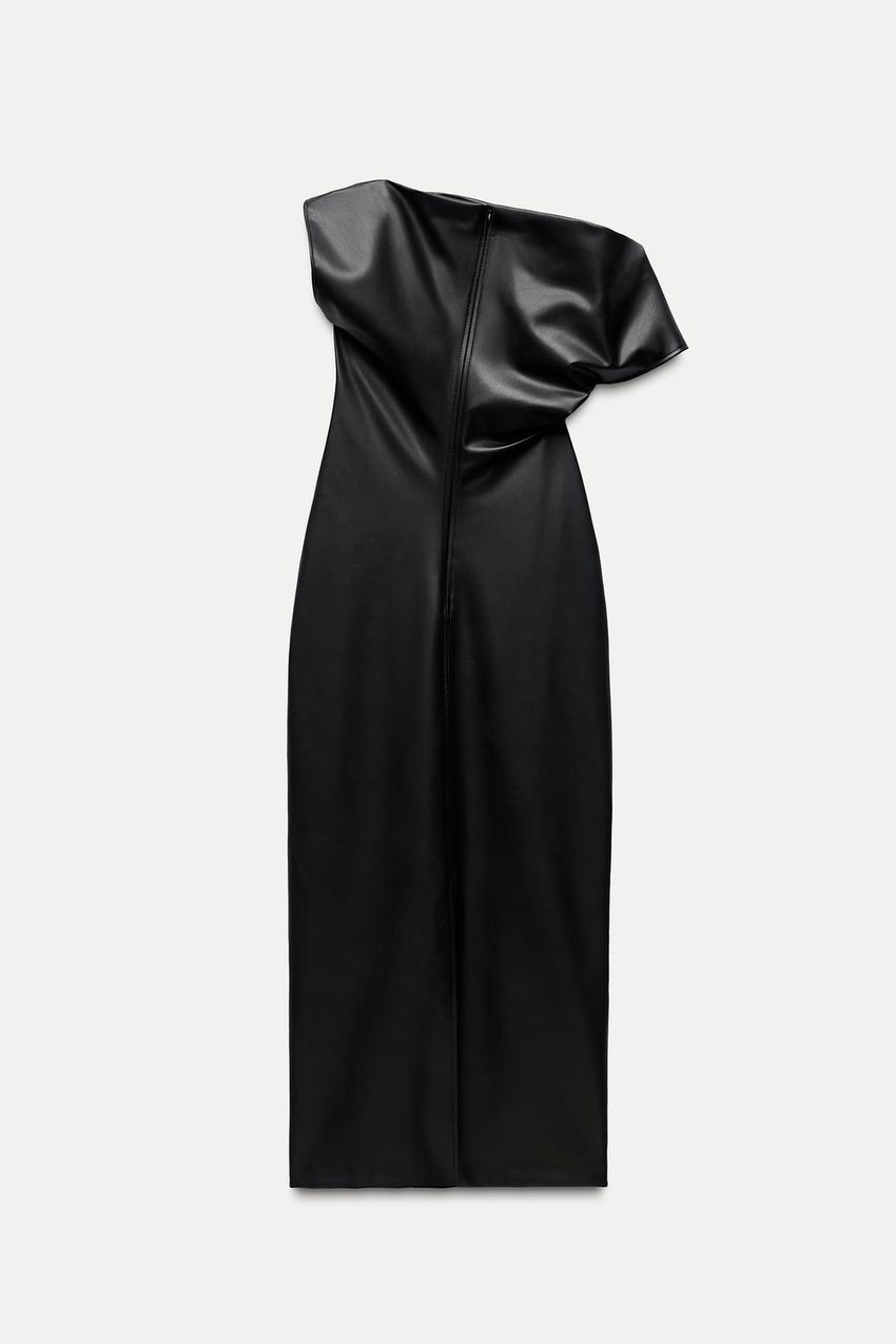 NoirDrape Faux | Midi Kleid