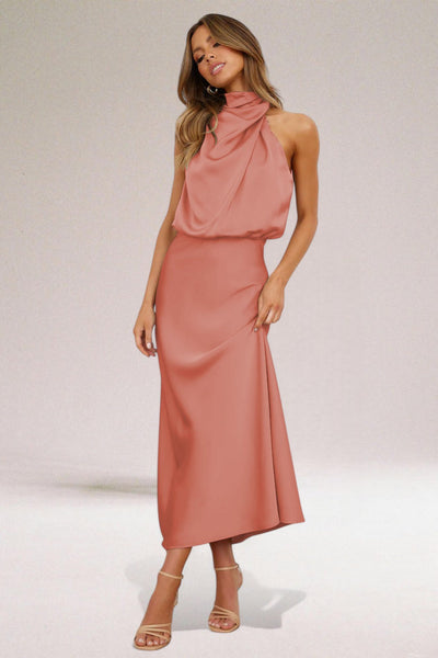 Flavia™ | Glamouröses Satin-Kleid mit Halter