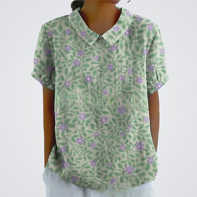 Lina™ | Bluse aus Blumen-Leinen