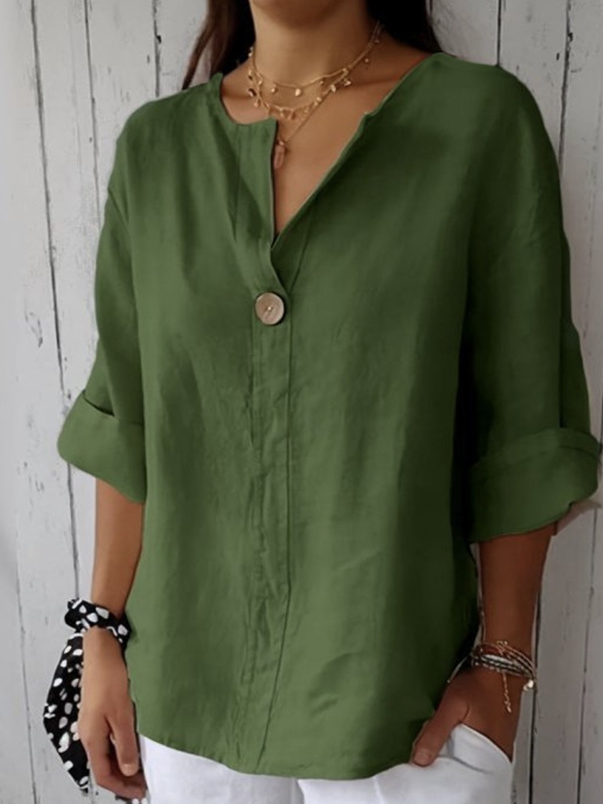 JESSA™ | Casual Bluse mit V-Ausschnitt