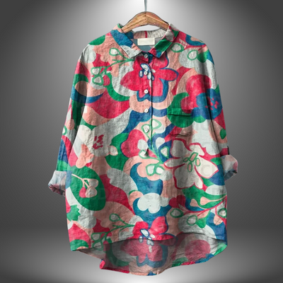 Virginia | Handgefertigte Blumenbluse für Damen