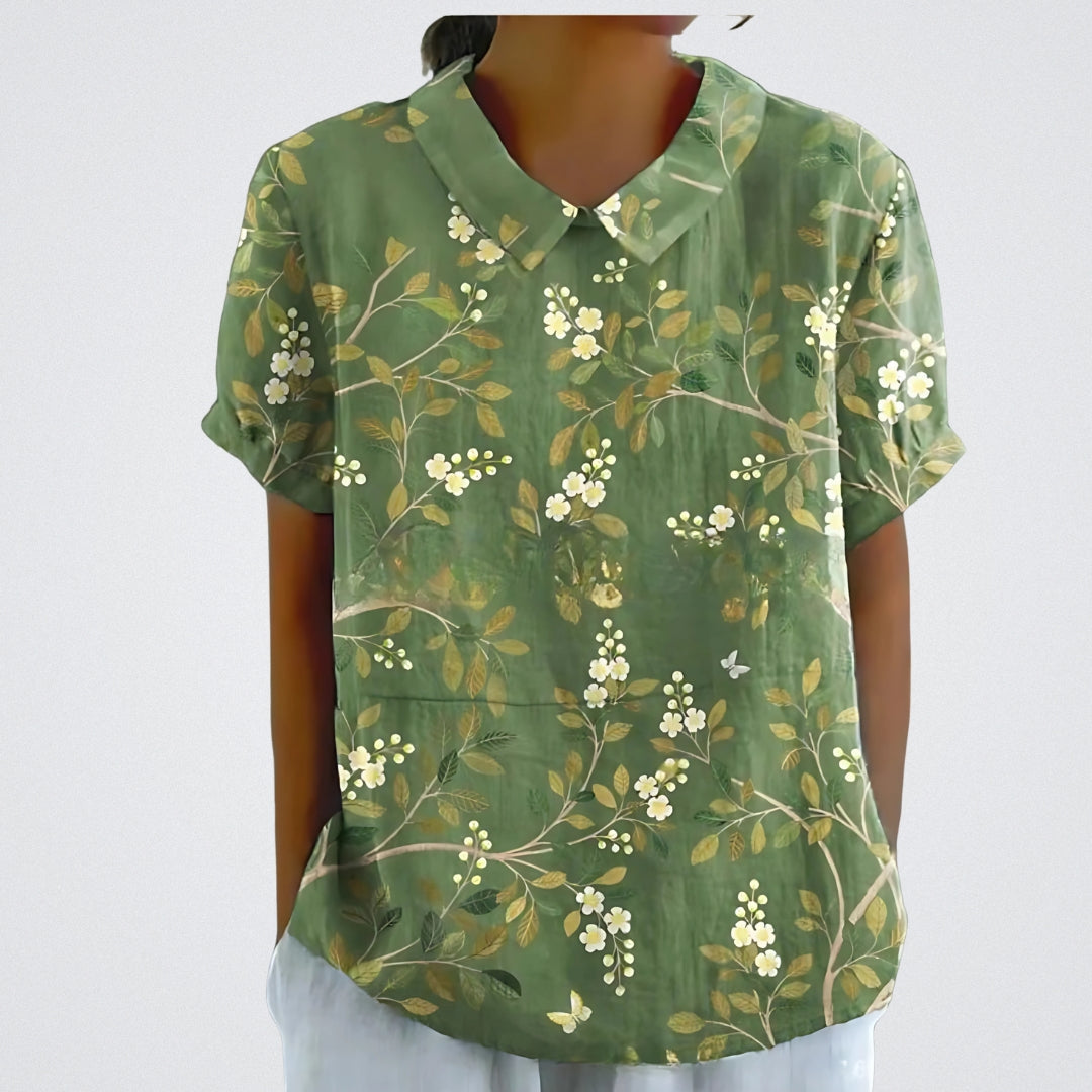 Lina™ | Bluse aus Blumen-Leinen