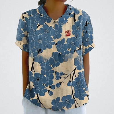 Lina™ | Bluse aus Blumen-Leinen