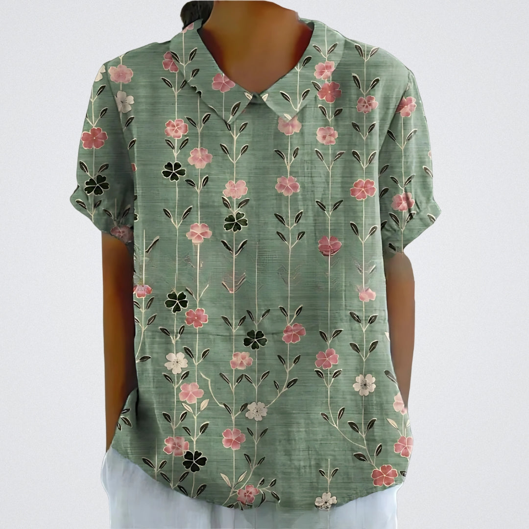 Lina™ | Bluse aus Blumen-Leinen