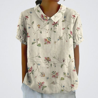 Lina™ | Bluse aus Blumen-Leinen