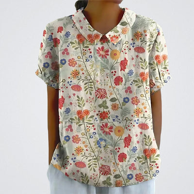 Lina™ | Bluse aus Blumen-Leinen