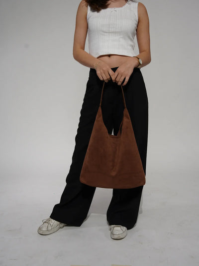 RetroSoft Suede | Schultertasche mit Passender Clutch