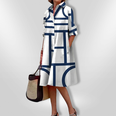 Helena™ | Midi-Kleid mit geometrischem Muster
