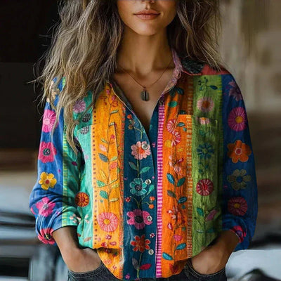 Mira™ - Vintage Bedruckte Bluse