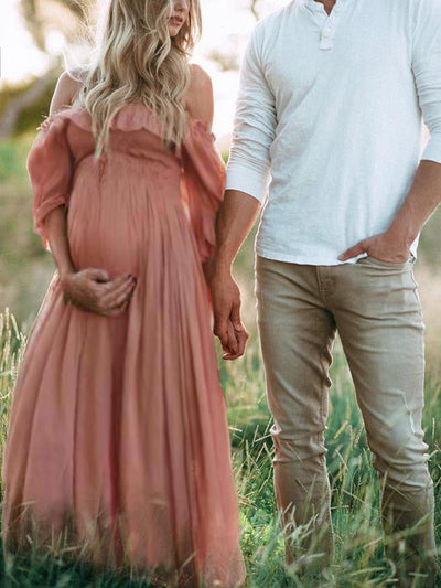 Liora | Off-Shoulder Maxi Umstandskleid