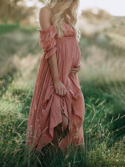 Liora | Off-Shoulder Maxi Umstandskleid