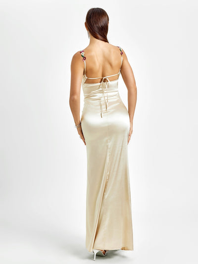 Fiorella Satin Kleid | Maxi Kleid