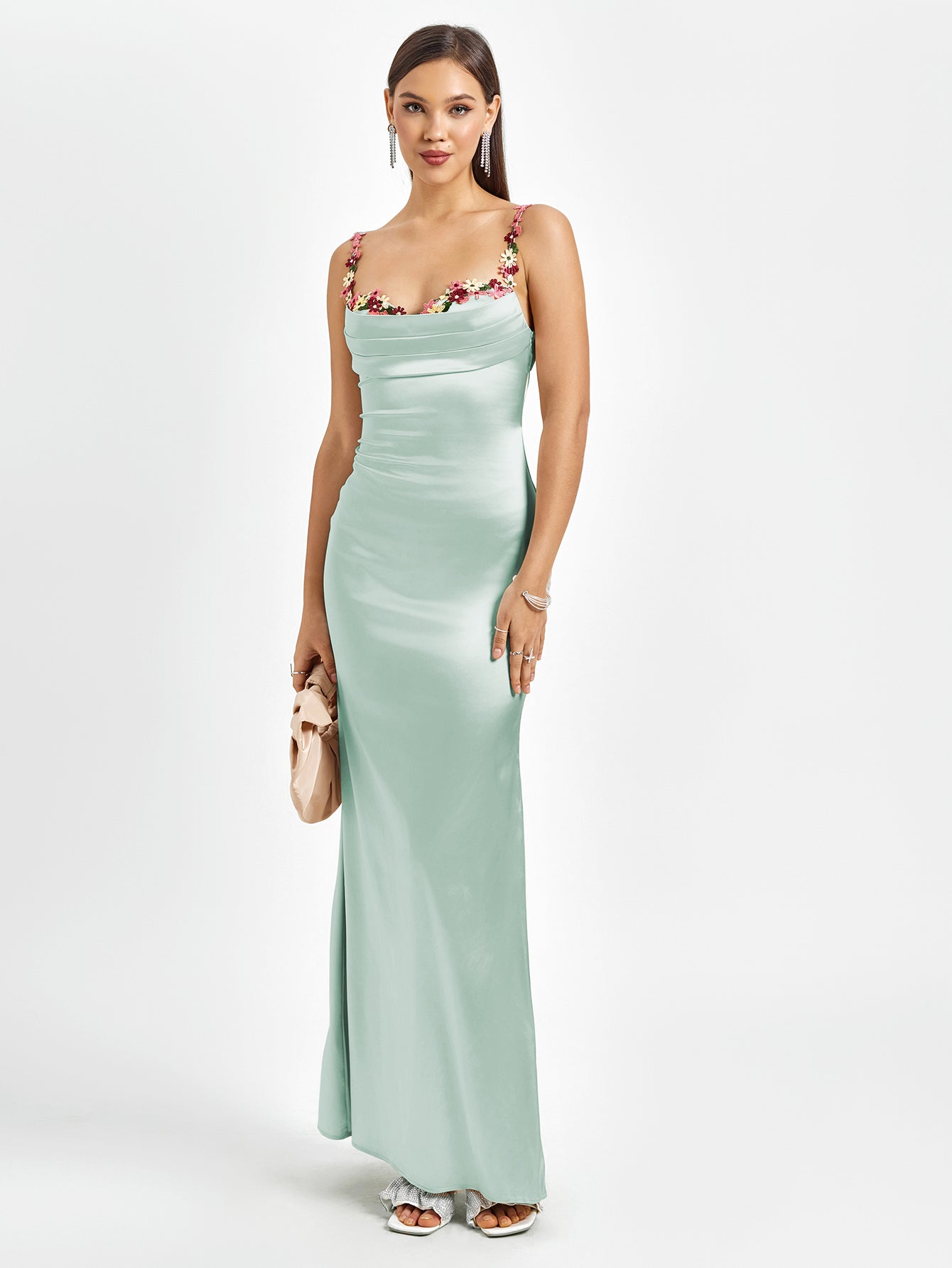 Fiorella Satin Kleid | Maxi Kleid