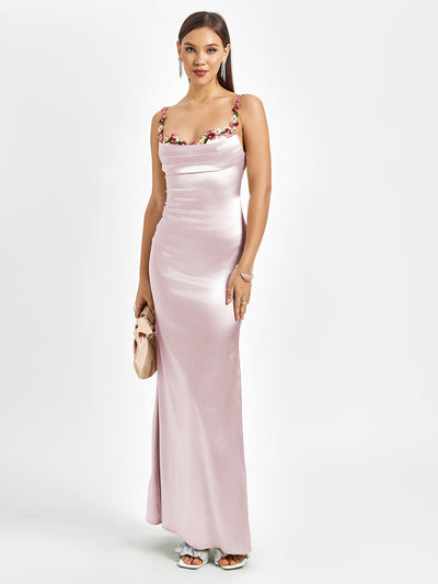 Fiorella Satin Kleid | Maxi Kleid