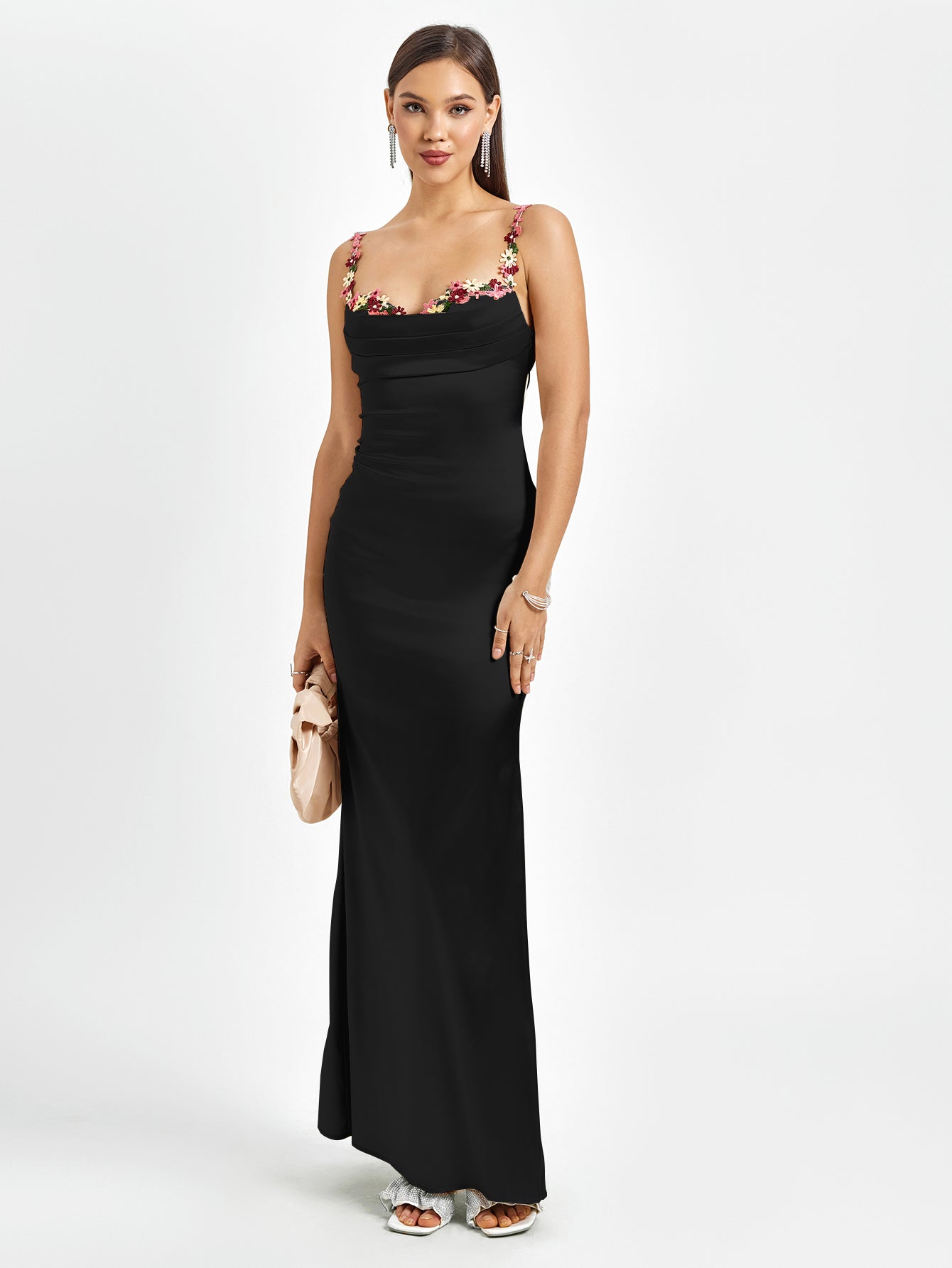 Fiorella Satin Kleid | Maxi Kleid