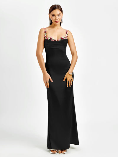 Fiorella Satin Kleid | Maxi Kleid