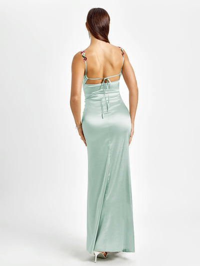Fiorella Satin Kleid | Maxi Kleid