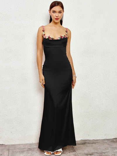 Fiorella Satin Kleid | Maxi Kleid