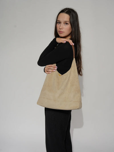 RetroSoft Suede | Schultertasche mit Passender Clutch
