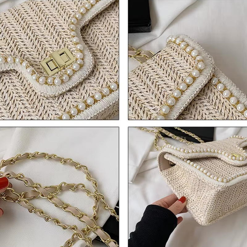 Maréva | Boho-Handtasche mit Perlendetail
