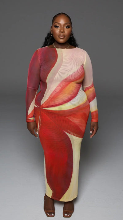Sonnenuntergang Eleganz | Maxi Kleid