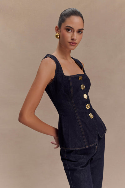 Cambria | Strukturiertes Denim-Set