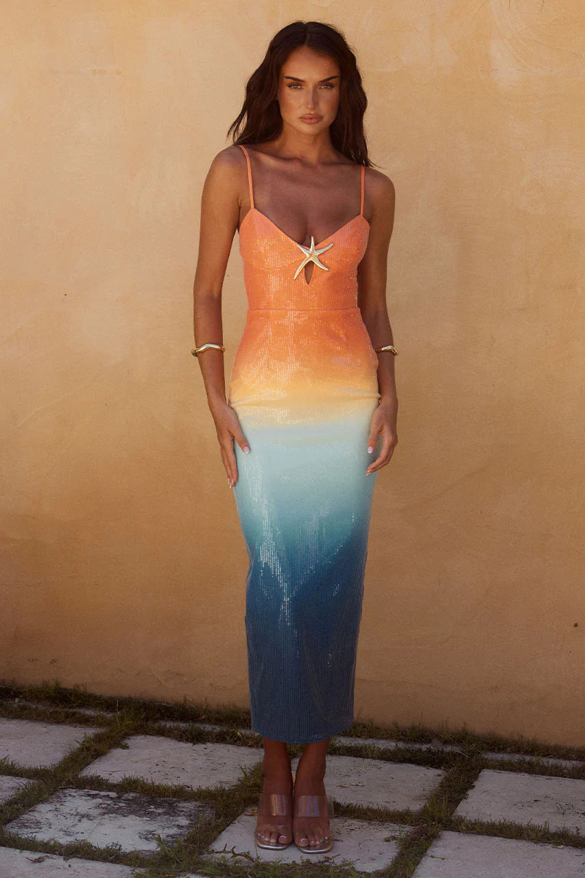 Ombre Sunset | Midi Kleid