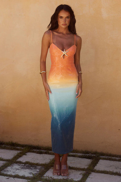Ombre Sunset | Midi Kleid