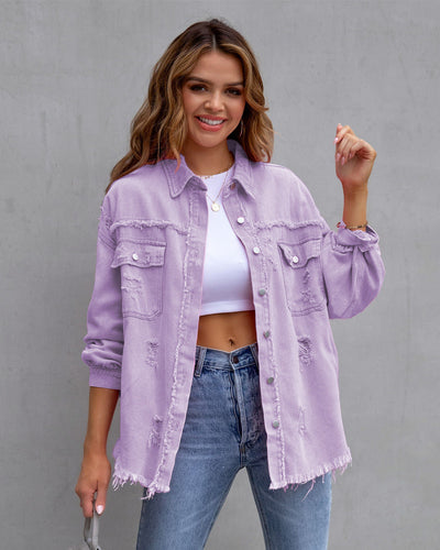 Urban Rebel | Jacke mit Vintage-Waschung & Raw Edge Finish