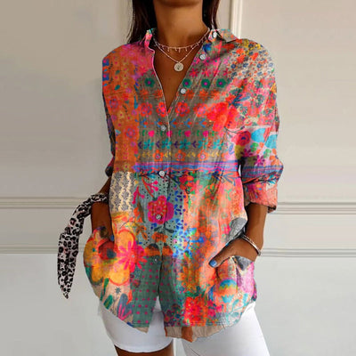 Joan™ | Vintage-Bluse mit Blumenmuster