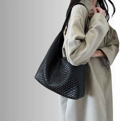 Livia Woven Tote | Vegane Schultertasche mit Pouch
