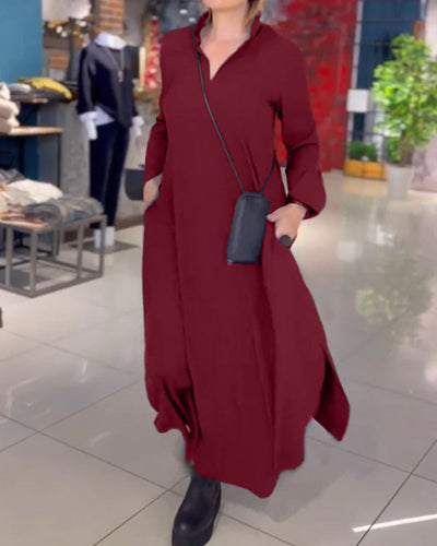 Bellini™ | Langes Fließendes Kleid mit Seitenschlitz