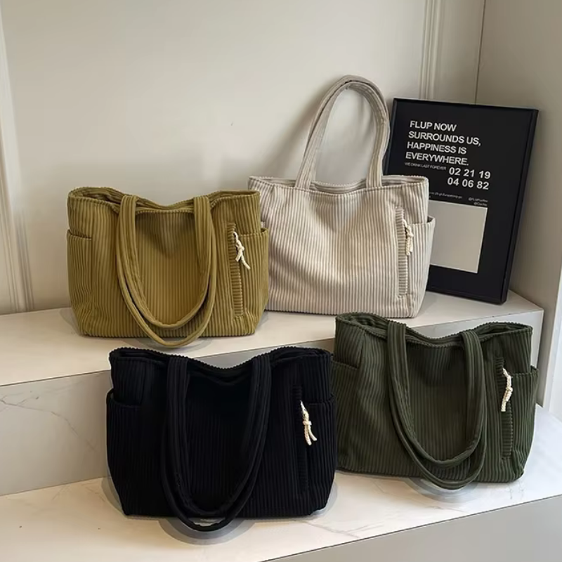 Urban City Tote | Corduroy Schultertasche