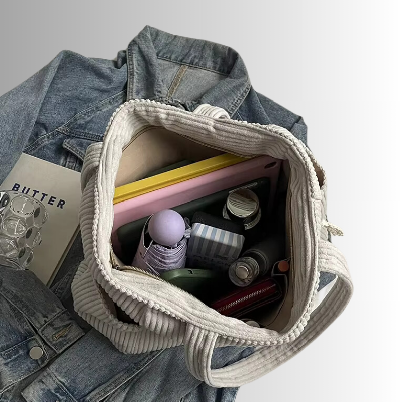 Urban City Tote | Corduroy Schultertasche