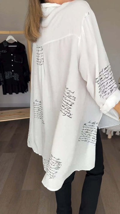 Callista™ | Button-Up Hemd mit Handgeschriebener Schrift
