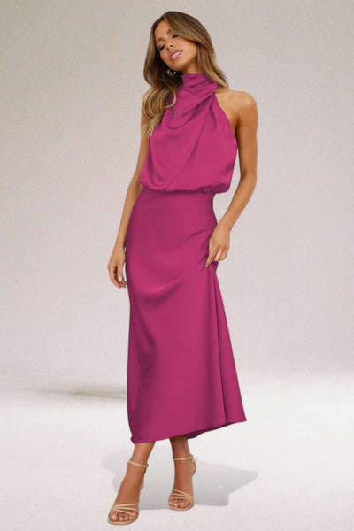 Flavia™ | Glamouröses Satin-Kleid mit Halter