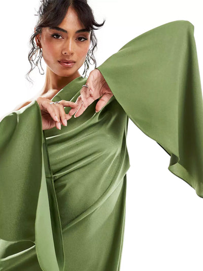 Smaragd Eleganz – Maxi Kleid