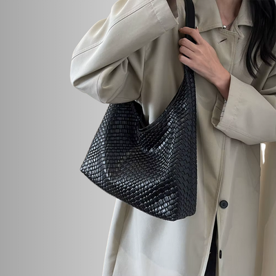 Livia Woven Tote | Vegane Schultertasche mit Pouch