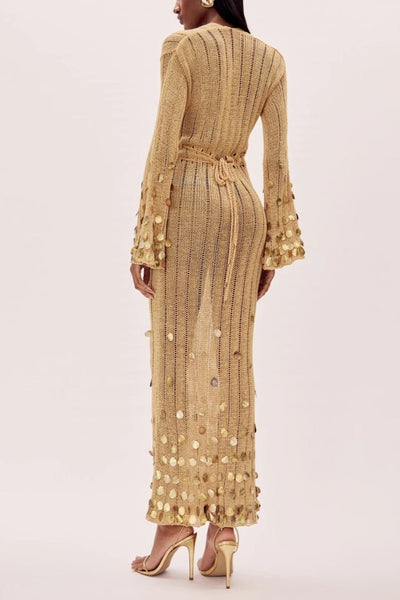 Goldie | Goldene Mesh Glamour Kleid