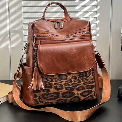 Liorra | Rucksack mit Leopardenmuster & veganen Lederdetails