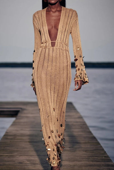 Goldie | Goldene Mesh Glamour Kleid