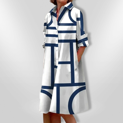 Helena™ | Midi-Kleid mit geometrischem Muster