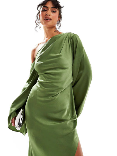Smaragd Eleganz – Maxi Kleid