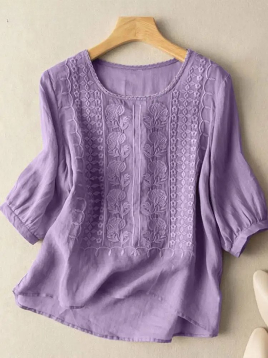 Firenze™ | Bestickte Boho-Bluse aus Baumwolle (Kleinere Passform)