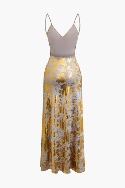Aurelia | Abendkleid mit Goldglanz und Offenem Rücken